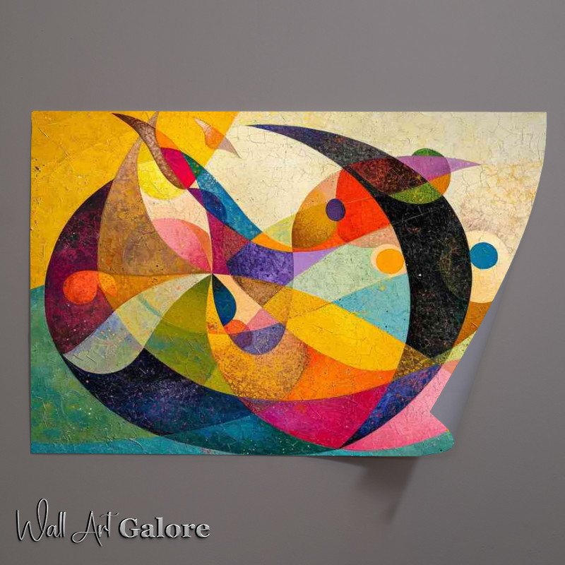 Buy Unframed Poster : (Abstract shapes in a colourful style)