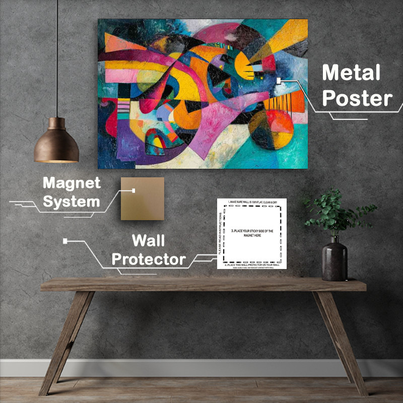 Buy Metal Poster : (Abstract shapes with some nice tones of colour)