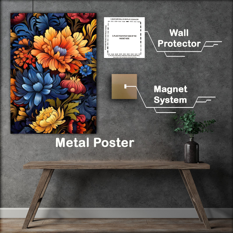 Buy Metal Poster : (Ethereal Floral Fusion Abstract Masterpieces)