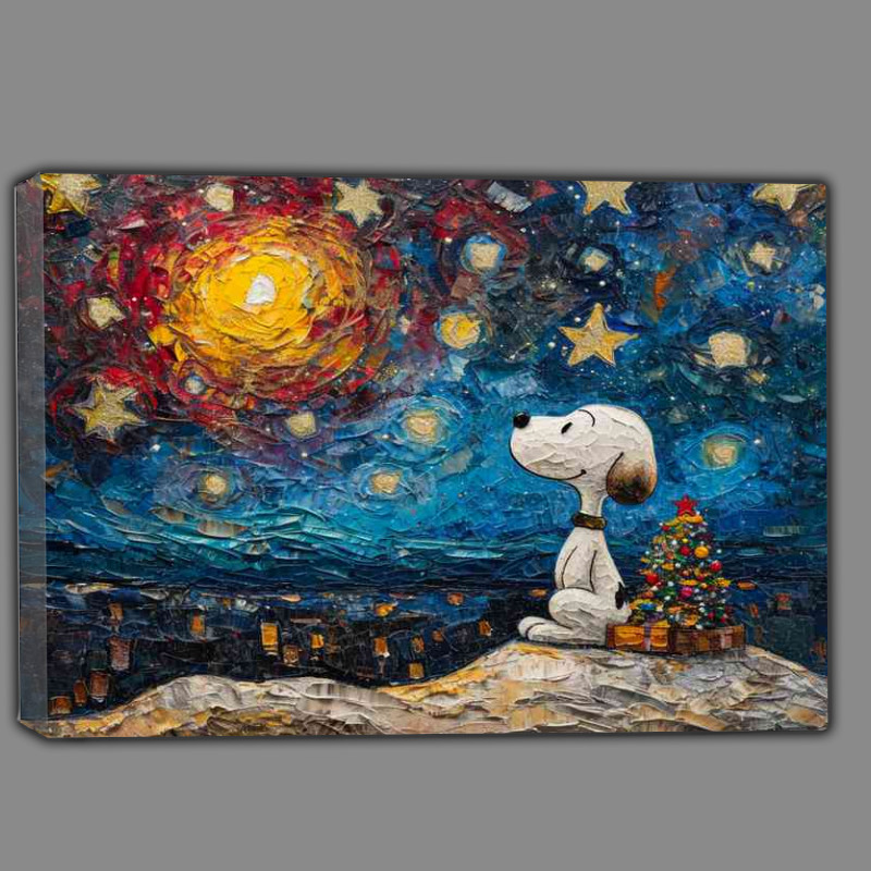 Buy Canvas : (Beagle dog under the stars)