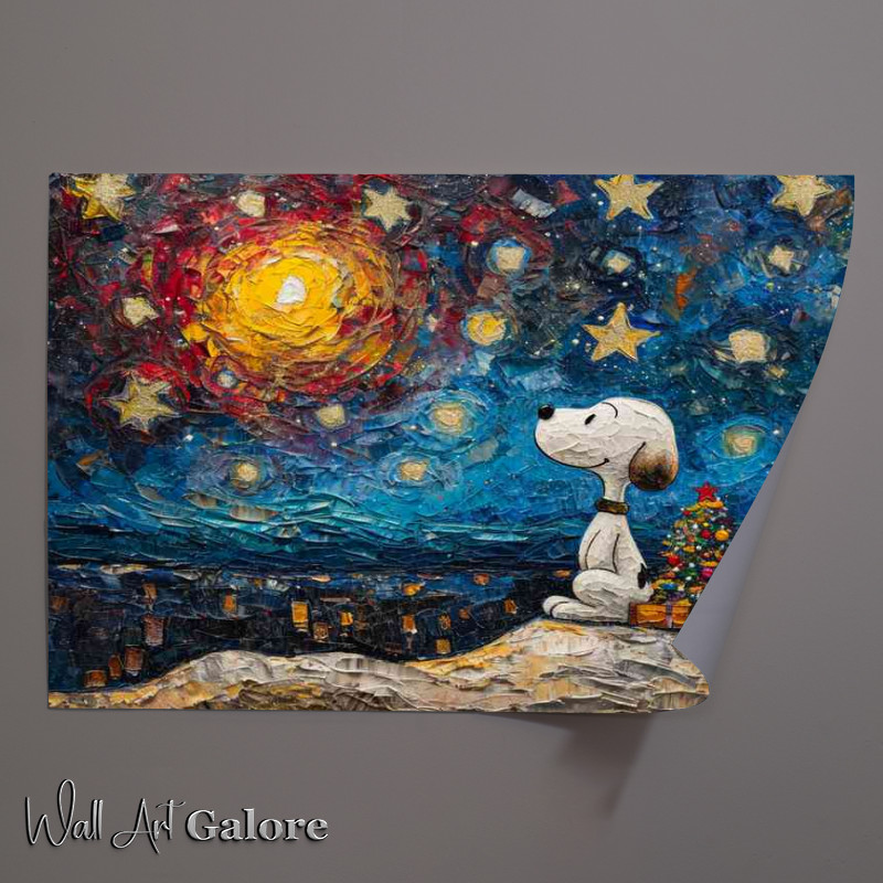 Buy Unframed Poster : (Beagle dog under the stars)