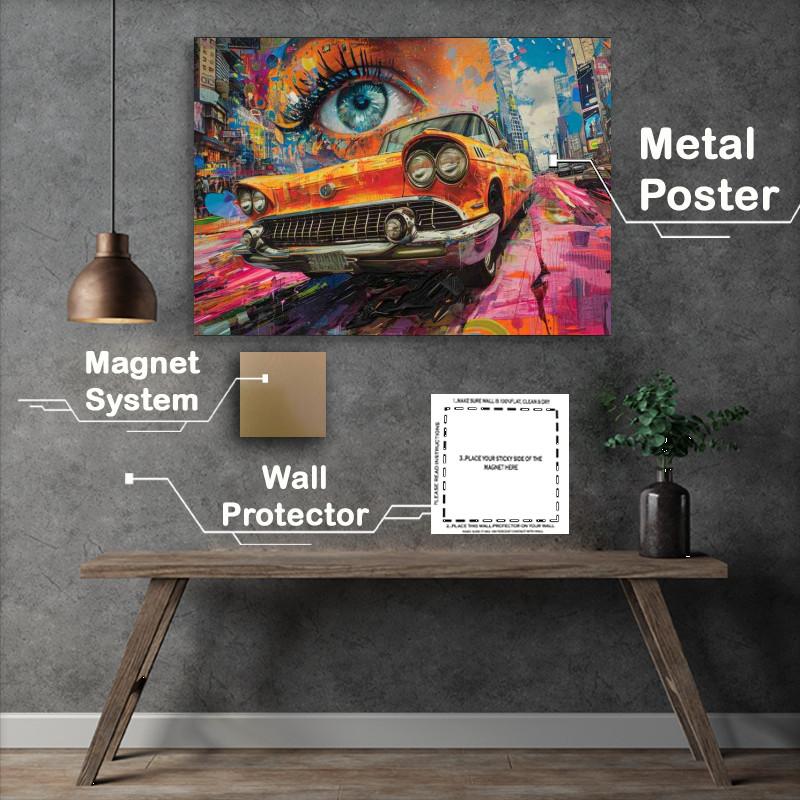 Buy Metal Poster : (Collage driving the world street)
