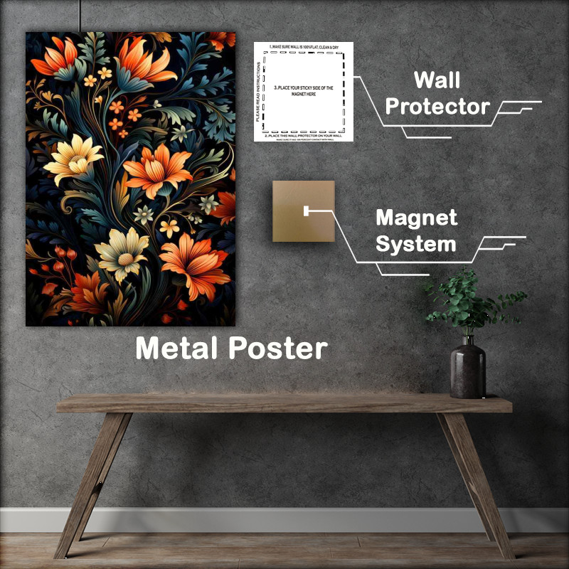 Buy Metal Poster : (Mysterious Blooms Unearthed Abstract Art)