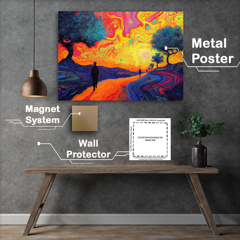 Buy Metal Poster : (Ecstasy road with trees on the side)