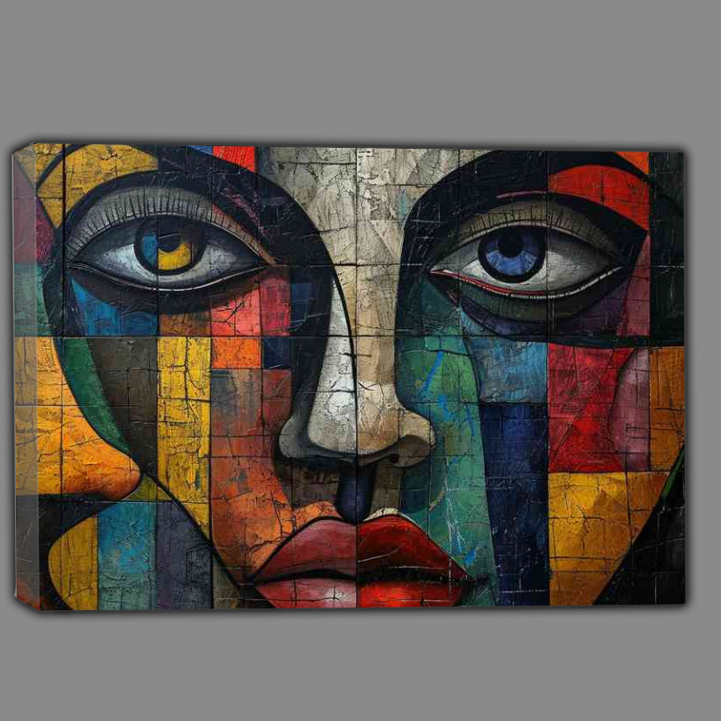 Buy Canvas : (Face painting with mixed coloured art)