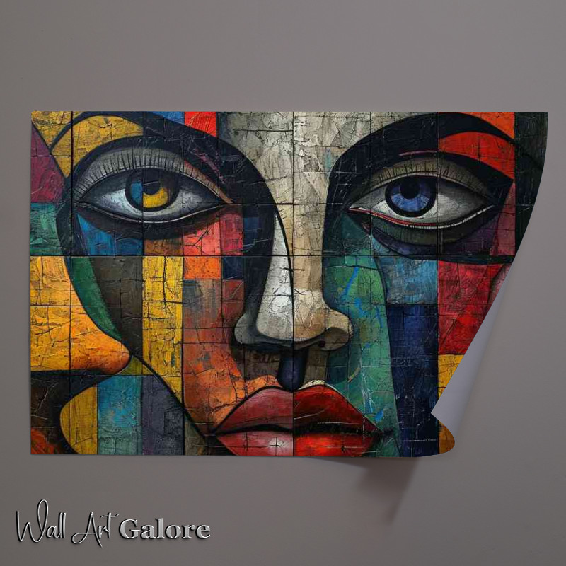 Buy Unframed Poster : (Face painting with mixed coloured art)