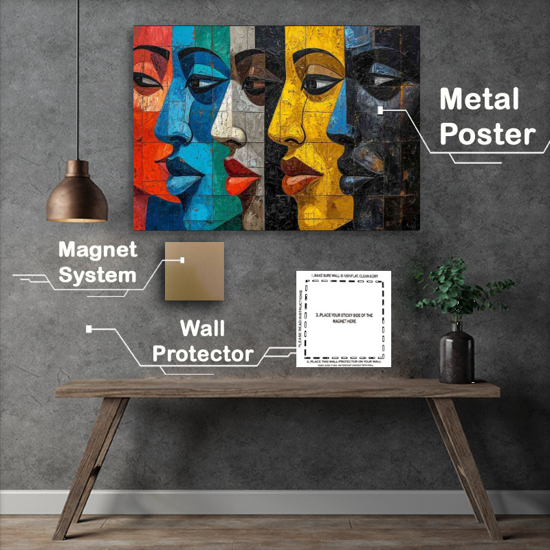 Buy Metal Poster : (Four different faces with mixed colours)
