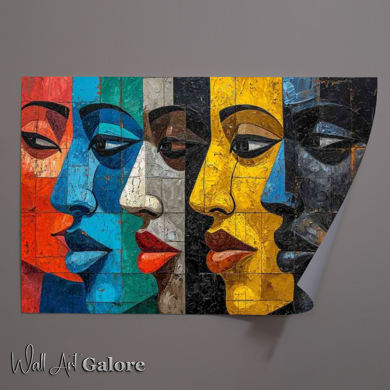Buy Unframed Poster : (Four different faces with mixed colours)