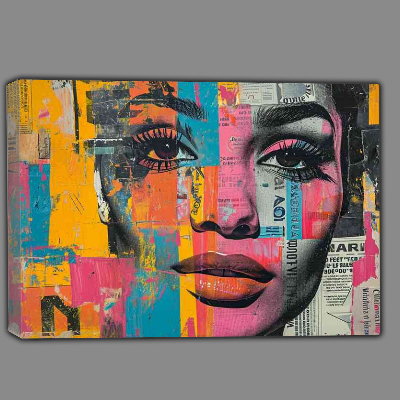 Buy Canvas : (Lady pop art newspaper style)