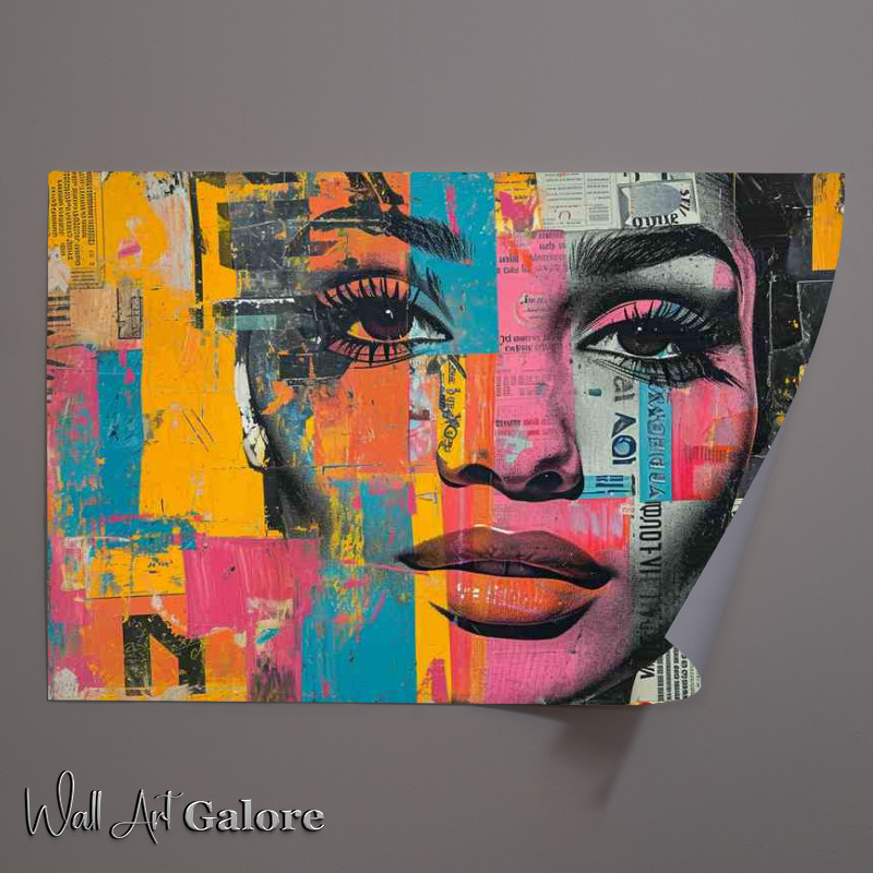 Buy Unframed Poster : (Lady pop art newspaper style)