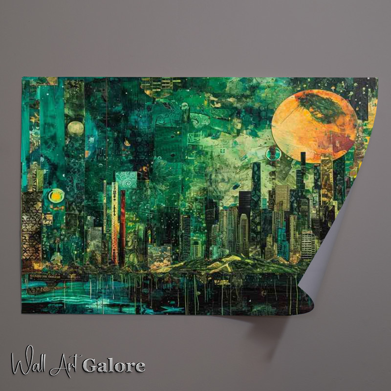 Buy Unframed Poster : (Landscape in green painted town)