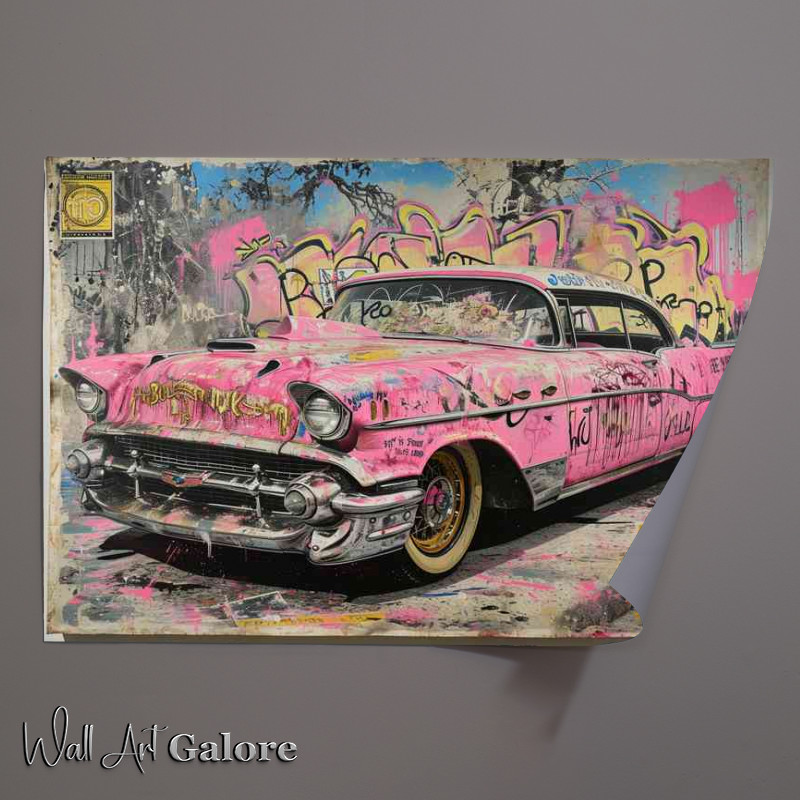 Buy Unframed Poster : (Life is beautiful the pink cadailac art)