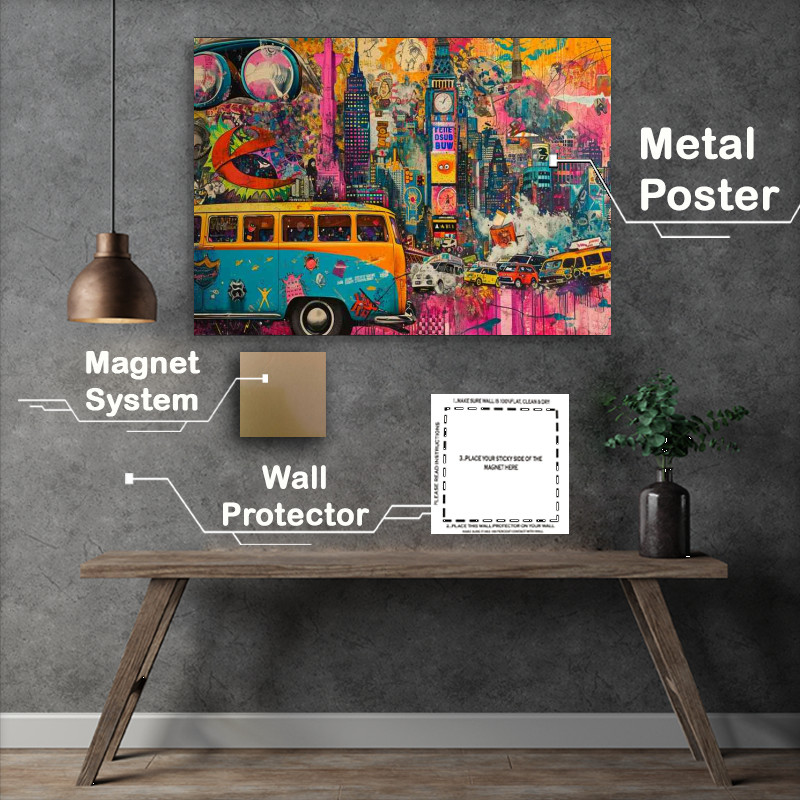 Buy Metal Poster : (London street art with mixed media)