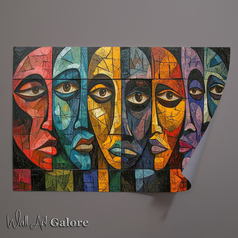 Buy Unframed Poster : (Many faces in a abstract cubist form)