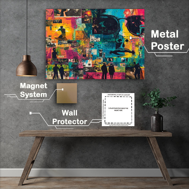 Buy Metal Poster : (Mixed collage of people street art)