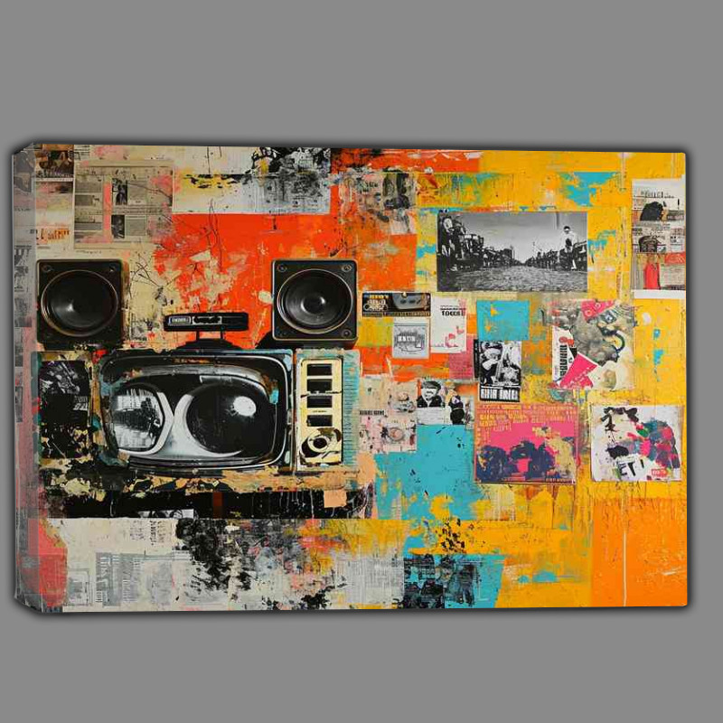 Buy Canvas : (Mixed media tv radio old school)