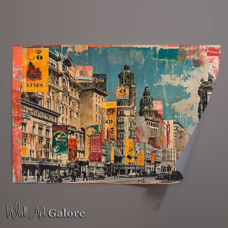 Buy Unframed Poster : (Old painting that shows several buildings with abstract)