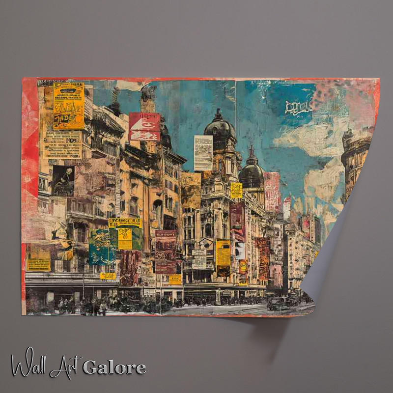 Buy Unframed Poster : (Old painting that shows several buildings with newspapers)