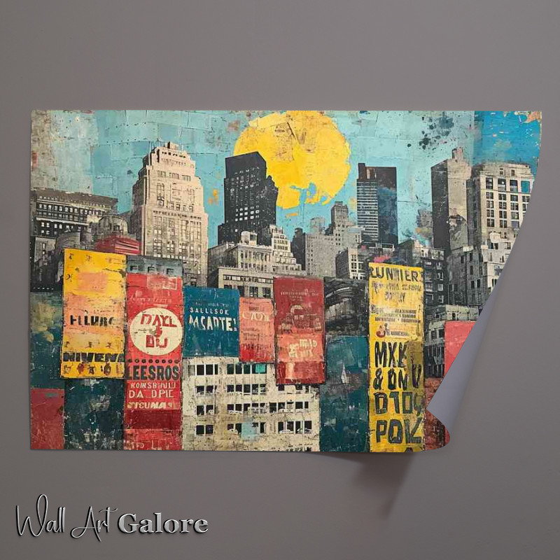 Buy Unframed Poster : (Old paintings with tall hi rise buildings)