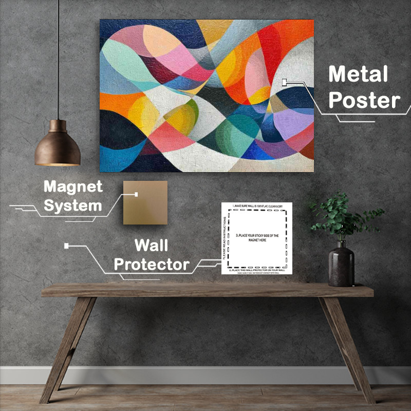 Buy Metal Poster : (Painted abstract style shapes and swirls)