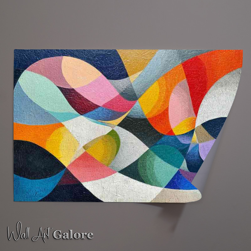 Buy Unframed Poster : (Painted abstract style shapes and swirls)