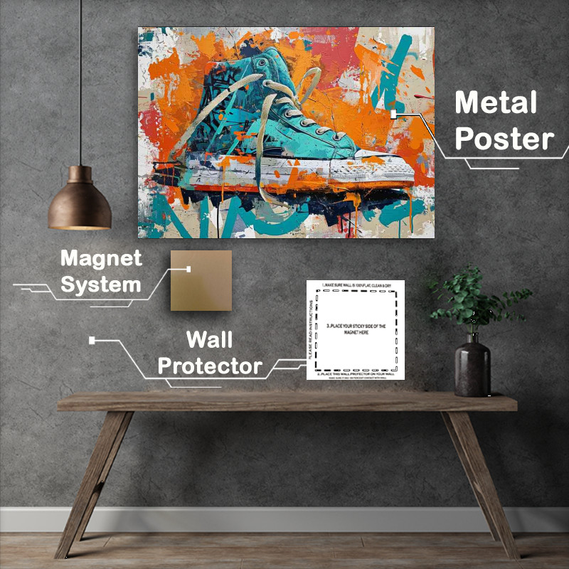 Buy Metal Poster : (Painted street art sneekers)