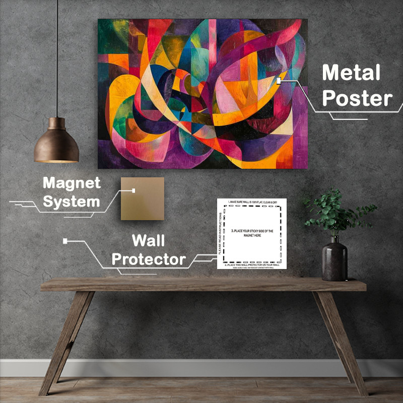 Buy Metal Poster : (Painting depicts an abstract colours and shapes)
