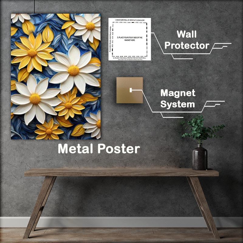 Buy Metal Poster : (wirling Petals Floral Abstracts Unleashed)