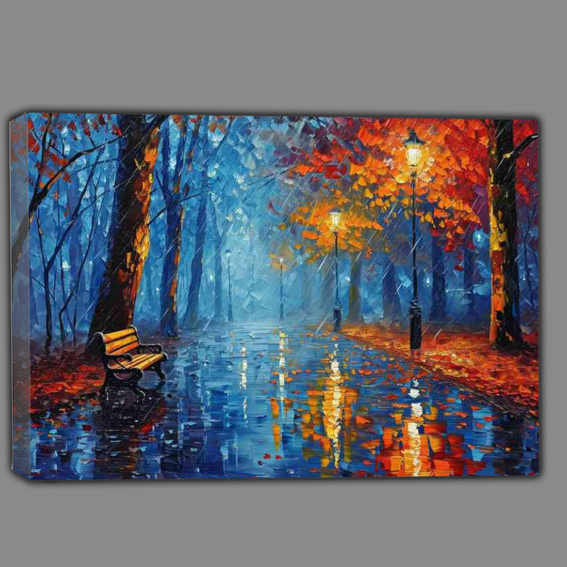 Buy Canvas : (Painting of a rainy day in the park)