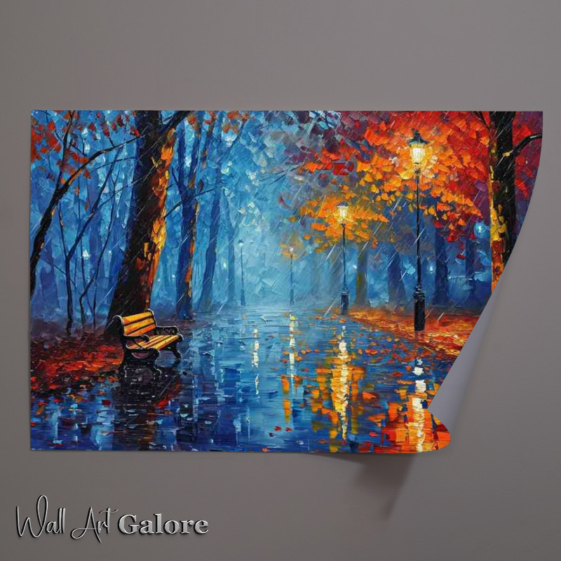 Buy Unframed Poster : (Painting of a rainy day in the park)