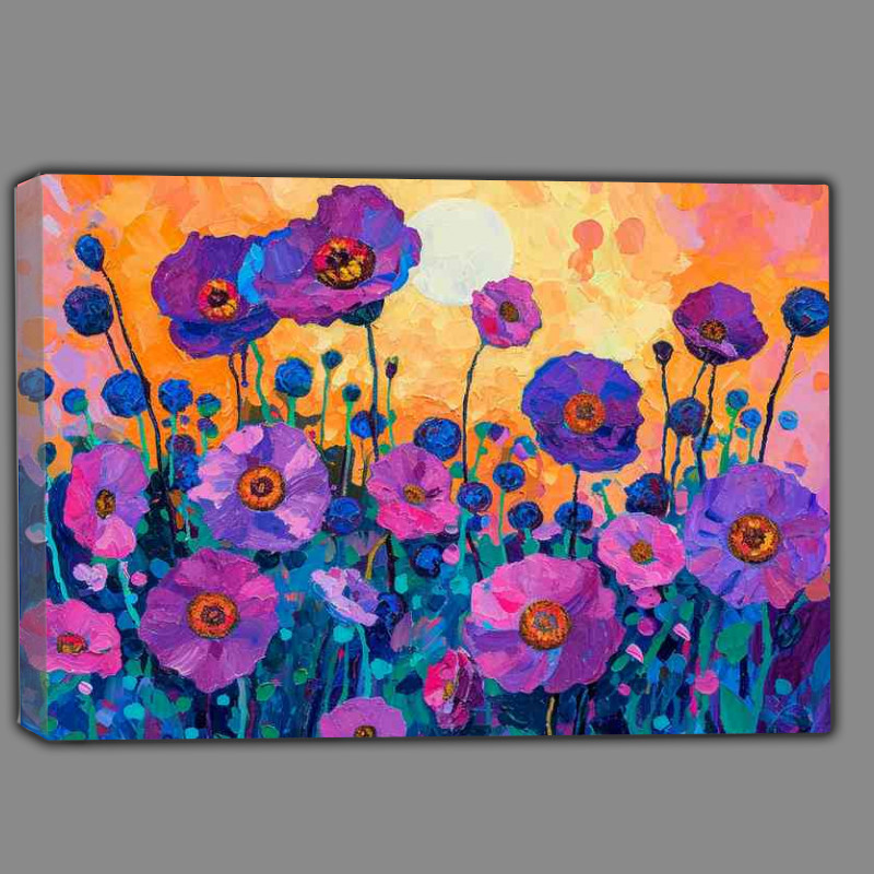 Buy Canvas : (Purple flowers in bloom painted)