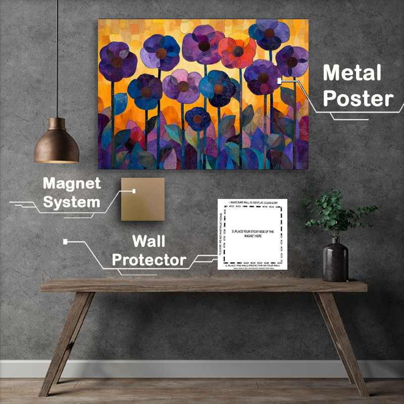 Buy Metal Poster : (Purple flowers in the afternoon sun)