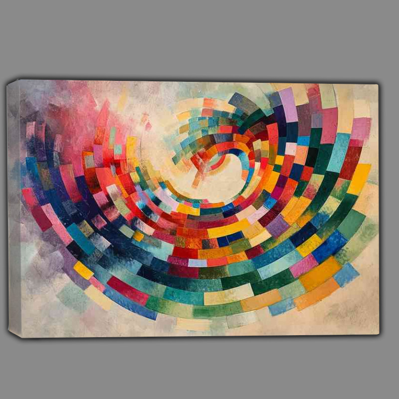 Buy Canvas : (Rainbow colours in a circle abstract art)