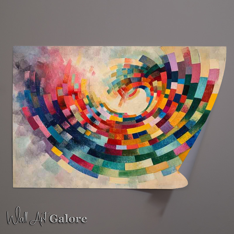 Buy Unframed Poster : (Rainbow colours in a circle abstract art)