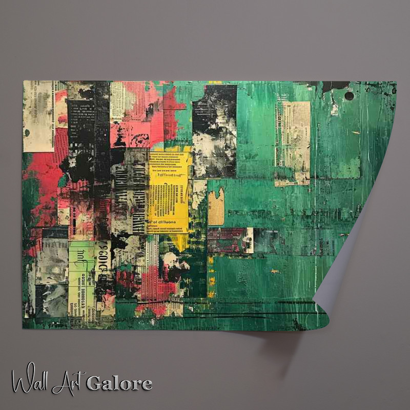 Buy Unframed Poster : (Shabby green canvas with a lot of text)