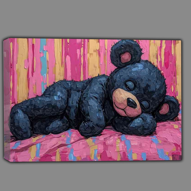 Buy Canvas : (Sleeping teddy bear in the style of graffiti inspired)