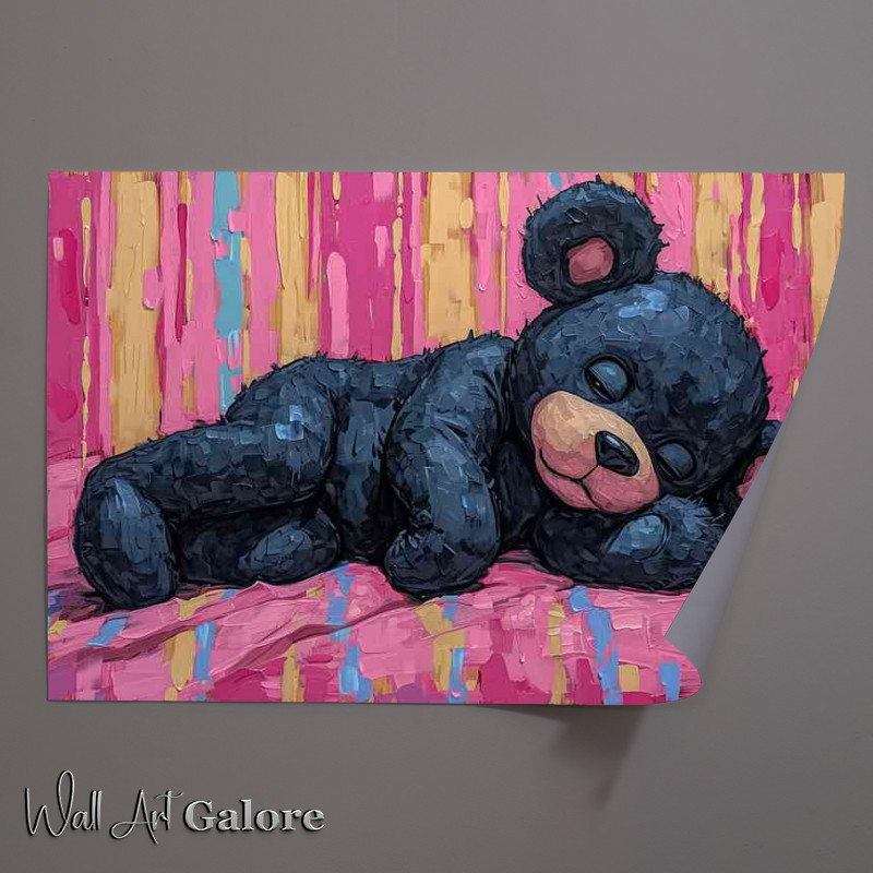 Buy Unframed Poster : (Sleeping teddy bear in the style of graffiti inspired)
