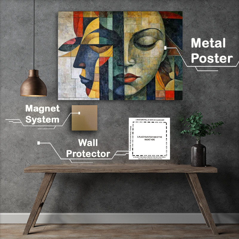 Buy Metal Poster : (The dream ladys cubist style)