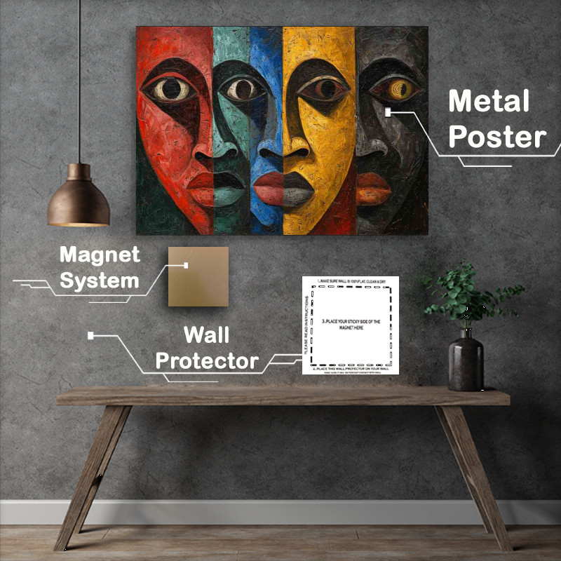 Buy Metal Poster : (The four faces in mixed colours)