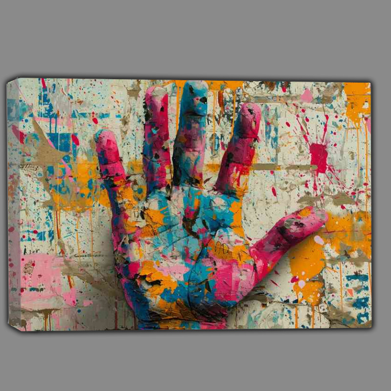 Buy Canvas : (The hand of graffiti on a wall)