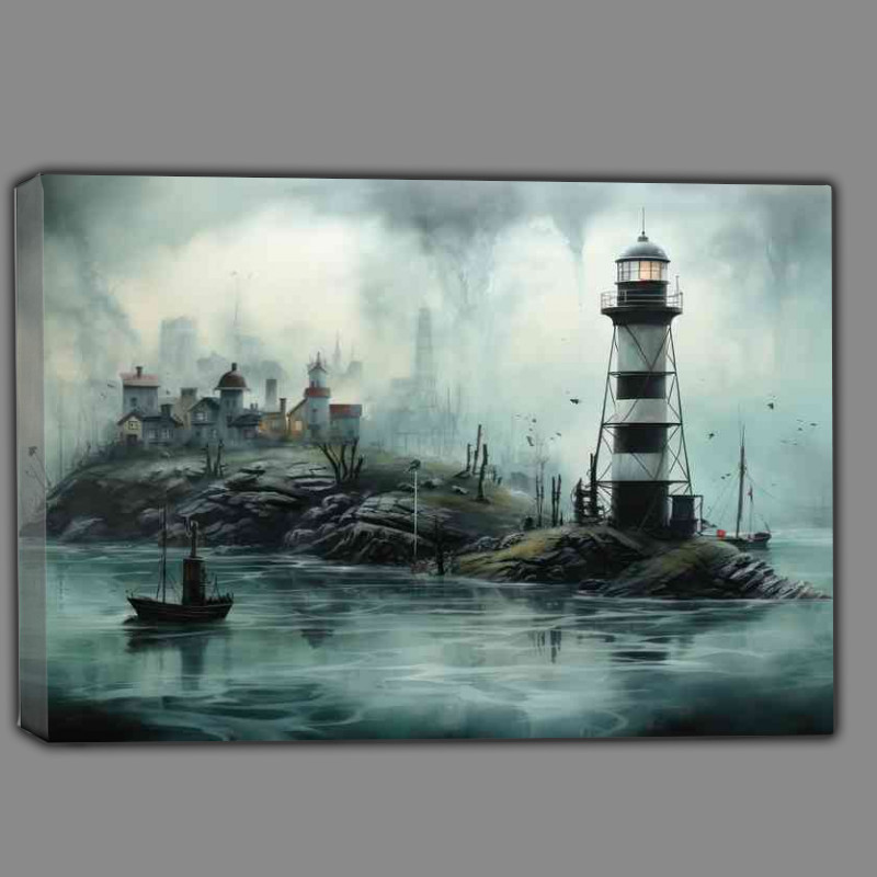 Buy Canvas : (The little island where the lighthouse sits)
