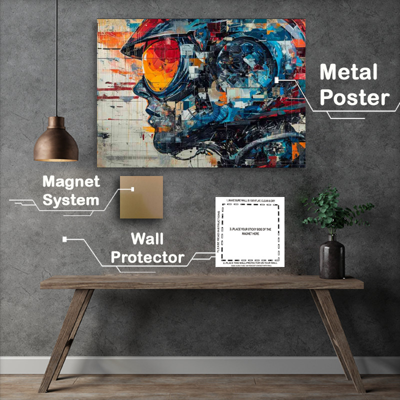 Buy Metal Poster : (The mans helmet painted art)