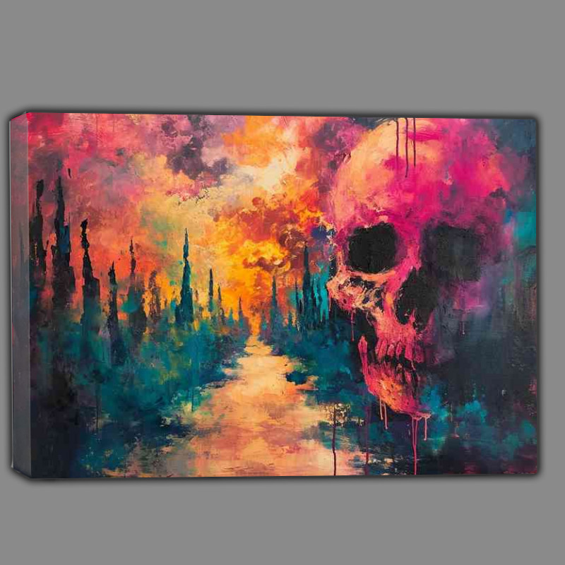 Buy Canvas : (The poppy ecstasy skull and trees style art)