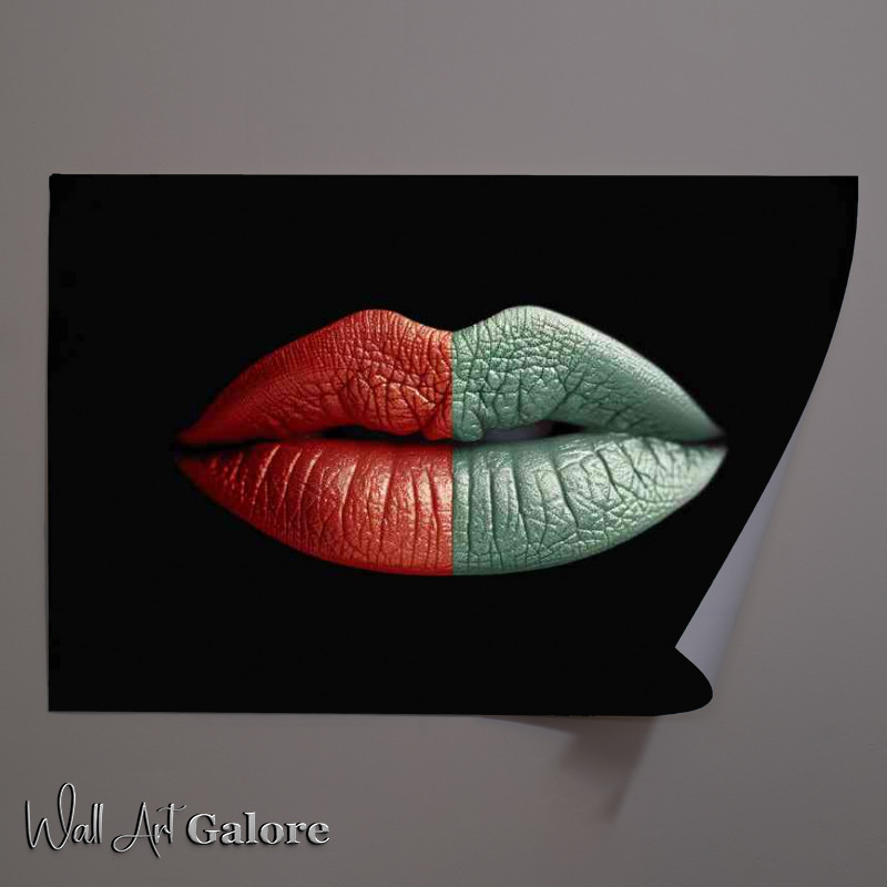 Buy Unframed Poster : (The red lips with a black background)