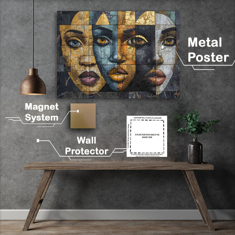 Buy Metal Poster : (The three ladys in a abstract form)
