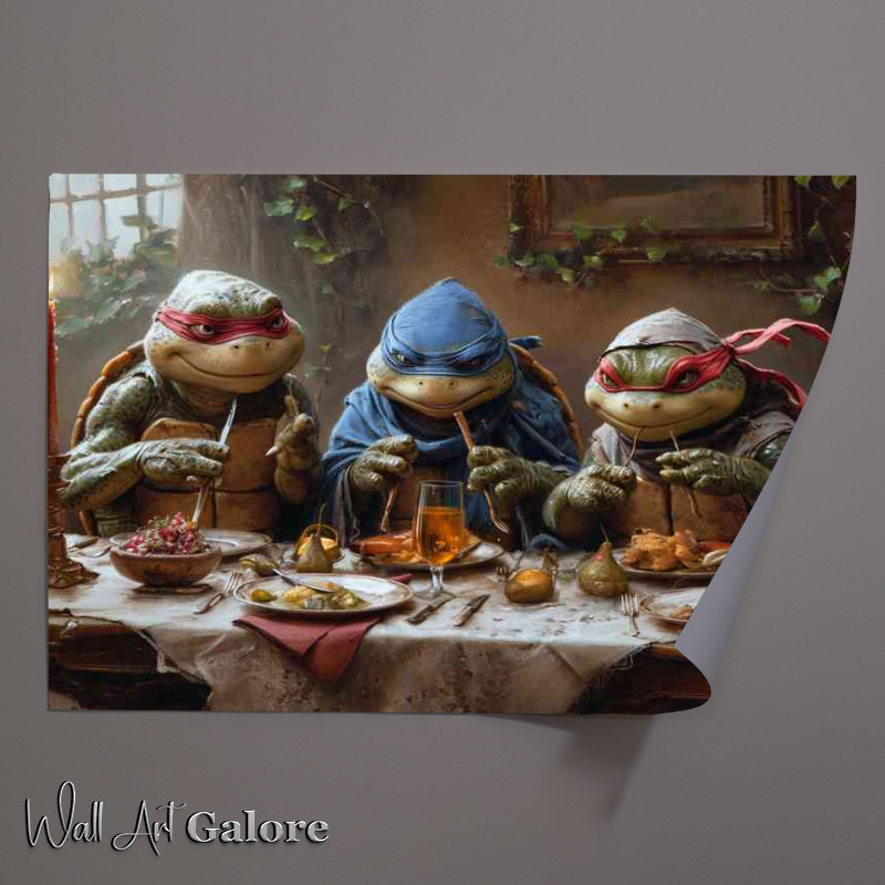 Buy Unframed Poster : (Turtles at the dinner table)