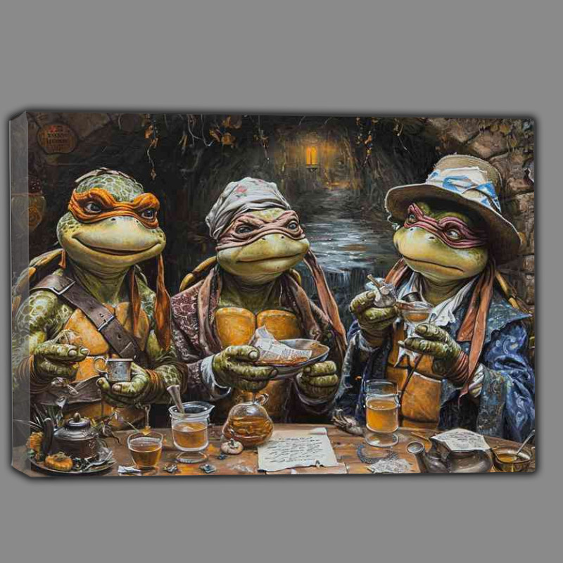 Buy Canvas : (Turtles at the lunch party)