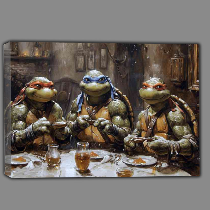 Buy Canvas : (Turtles posing for a photo)