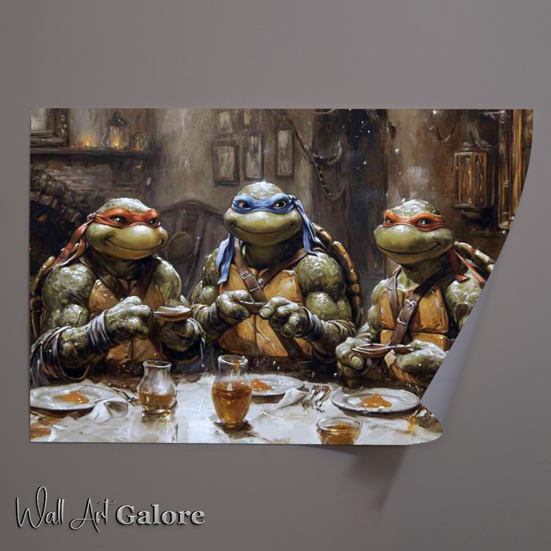 Buy Unframed Poster : (Turtles posing for a photo)