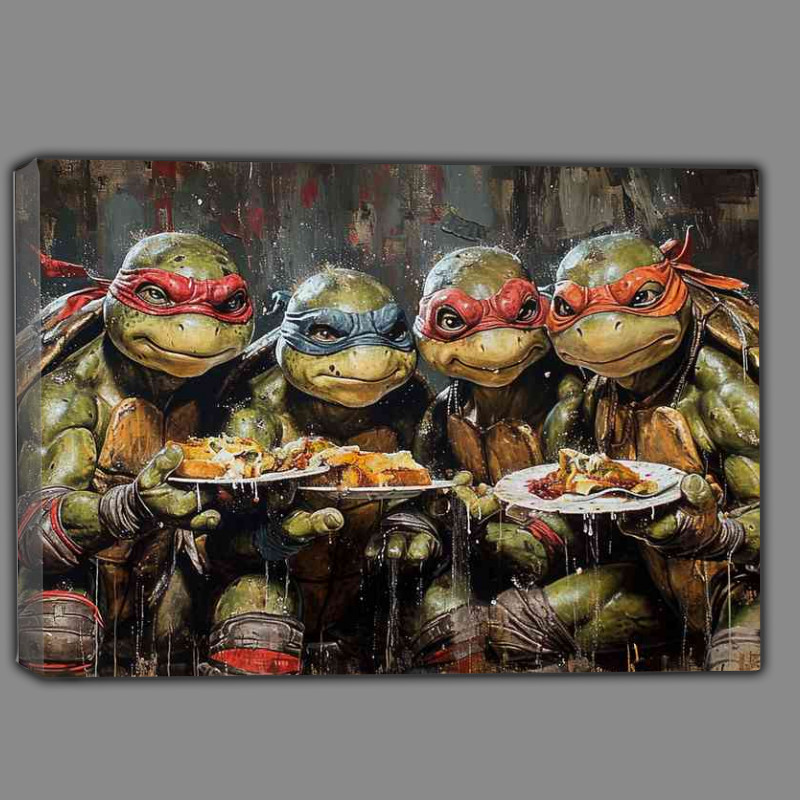 Buy Canvas : (Turtlrs having a family dinner)